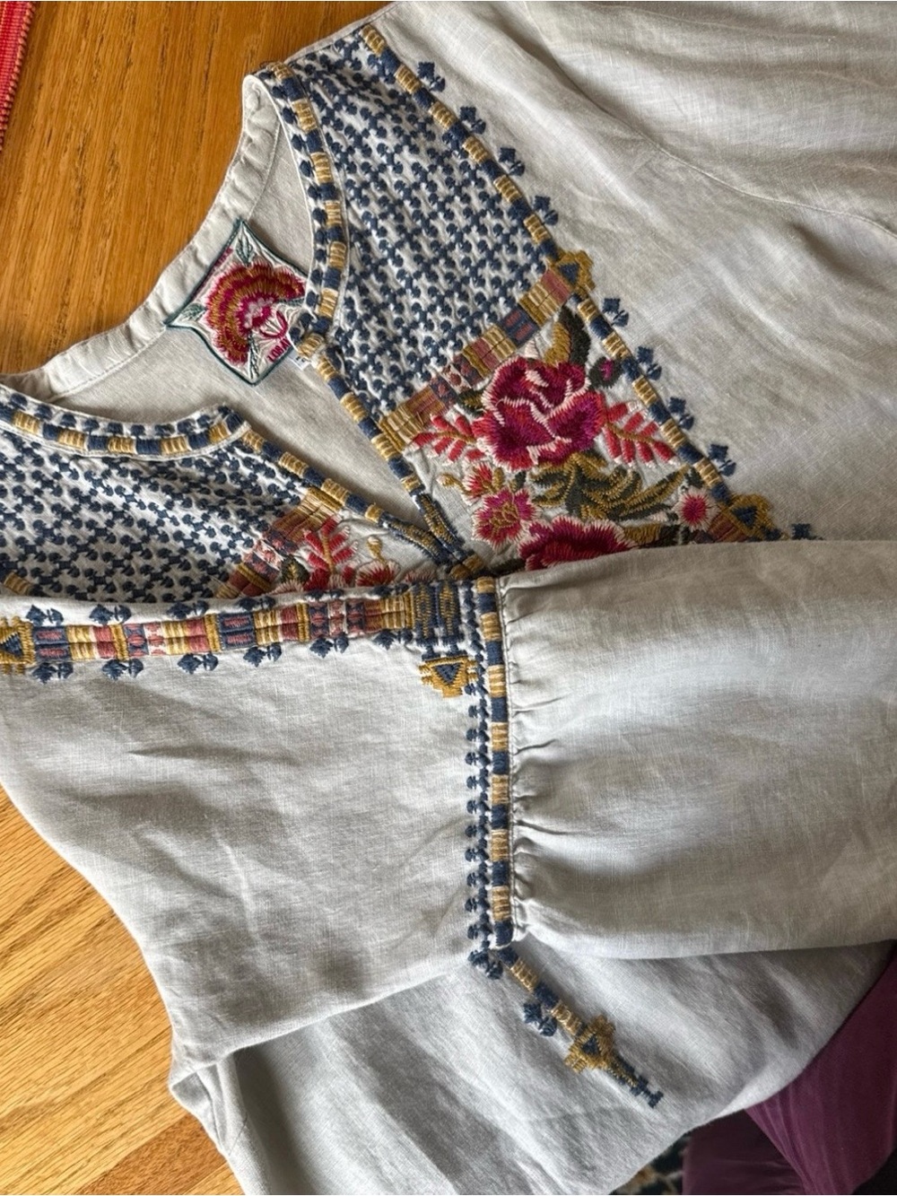 Johnny Was Axton Flare Sleeve Tunic Dress  LARGE - Picture 9 of 12